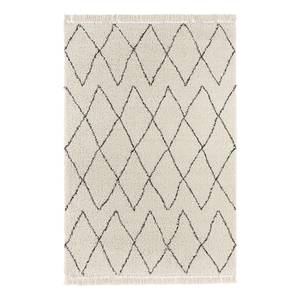 Tapis épais Jade Fringe Fibres synthétiques - Crème - 80 x 150 cm