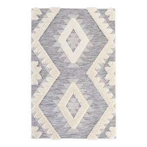 Tapis intérieur / extérieur Tiddas Fibres synthétiques - Gris clair / Crème - 115 x 170 cm