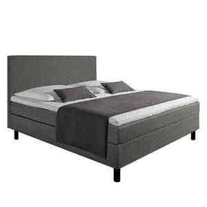Boxspring Joiselle incl. topper - geweven stof - Antraciet - 180 x 200cm