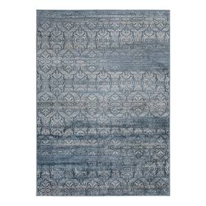 Laagpolig vloerkleed Famos viscose - Donkerblauw - 80 x 150 cm