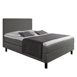 Boxspring Joiselle incl. topper - geweven stof - Antraciet - 140 x 200cm