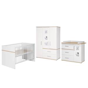 Babyzimmerset Moritz (3-teilig) Weiß / Luna Elm