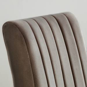 Chaises capitonnées Filot (lot de 2) Velours / Hévéa massif - Taupe