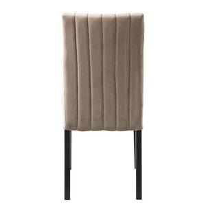 Chaises capitonnées Filot (lot de 2) Velours / Hévéa massif - Taupe