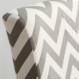 Chaises capitonnées Nella (lot de 2) Tissu / Pin massif - motif gris / Pin