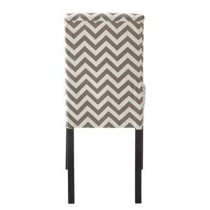 Chaises capitonnées Nella (lot de 2) Tissu / Pin massif - motif gris / Pin