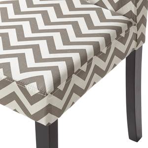 Chaises capitonnées Nella (lot de 2) Tissu / Pin massif - motif gris / Pin