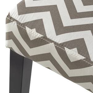 Chaises capitonnées Nella (lot de 2) Tissu / Pin massif - motif gris / Pin