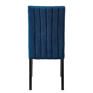 Gestoffeerde stoelen Filot (set van 2) Fluweel/massief rubberboomhout - Blauw
