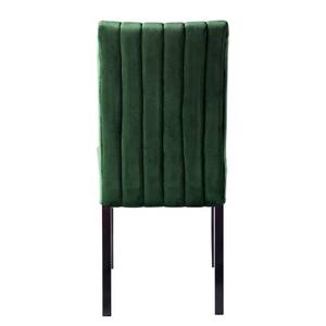 Gestoffeerde stoelen Filot (set van 2) Fluweel/massief rubberboomhout - Donkergroen