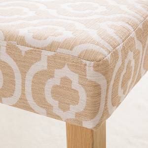 Chaises capitonnées Nella (lot de 2) Tissu / Chêne massif - Beige / Chêne