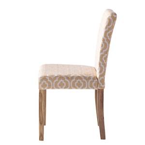 Gestoffeerde stoelen Nella (set van 2) Geweven stof/massief eikenhout - beige/eikenhout