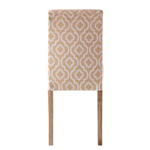 Polsterstuhl Nella (2er-Set) Webstoff /  Eiche massiv - Beige Muster / Eiche