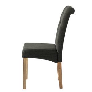 Gestoffeerde stoelen Jeanne Geweven stof/massief eikenhout - Antraciet