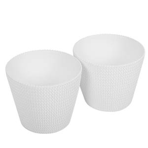 Cache-pots Loop (lot de 2) Matière plastique - Blanc - Diamètre : 30 cm