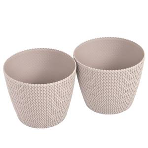 Plantenbakken Loop (set van 2) kunststof - Taupe - Diameter: 26 cm