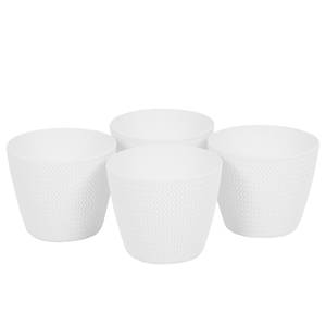 Cache-pots Loop (lot de 4) Matière plastique - Blanc