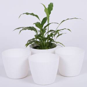 Plantenbakken Loop (set van 4) kunststof - Wit