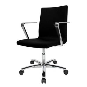 Chaise de bureau Cube III Tissu / Acier - Chrome - Noir