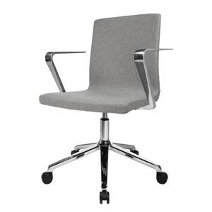 Chaise de bureau Cube III Tissu / Acier - Chrome - Gris clair