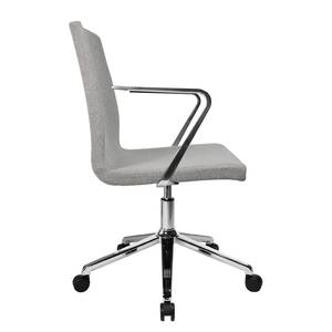 Chaise de bureau Cube III Tissu / Acier - Chrome - Gris clair