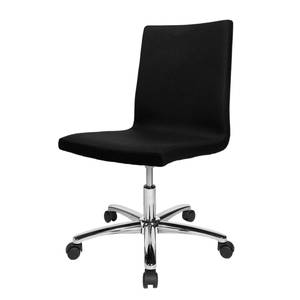 Chaise de bureau Cube II Tissu / Acier - Chrome - Noir