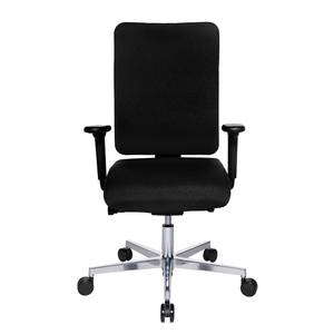 Bureaustoel Sitness Open X Deluxe II geweven stof/aluminium - chroomkleurig - Zwart