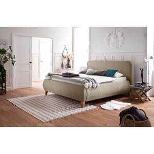 Gestoffeerd bed Kiruna geweven stof - Beige