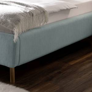 Gestoffeerd bed LOTTE Geweven stof Meara: Mintgrijs - 160 x 200cm