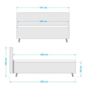 Gestoffeerd bed Luana geweven stof - Antraciet - 160 x 200cm