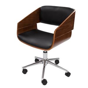 Chaise pivotante Keanu Imitation cuir / Métal - Noir - Chrome