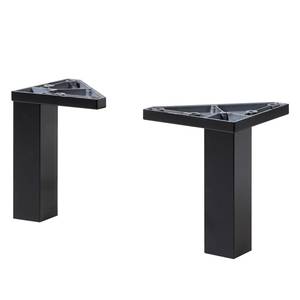 Pieds pour meuble Belgrad (lot de 2) Noir - Matière plastique - 2.5 x 10 x 2.5 cm