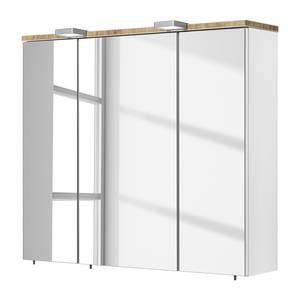 Armoire de toilette Quickset 931 Avec éclairage  - Blanc / Imitation chêne - Largeur : 80 cm