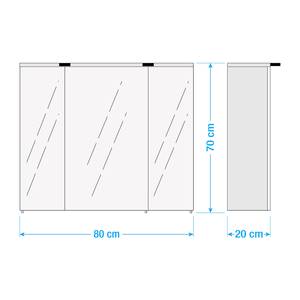 Armoire de toilette Quickset 931 Avec éclairage  - Blanc / Imitation chêne - Largeur : 80 cm