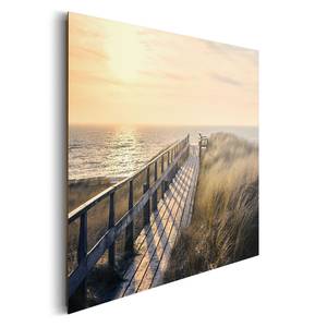 Bild Steg zum Strand Papier / MDF - Braun - 90 x 2 cm