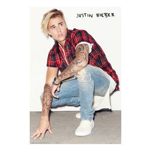 Tableau déco Justin Bieber II Papier / MDF - Multicolore