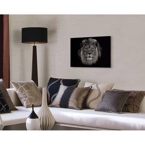 Tableau déco tête de lion Métal - Noir