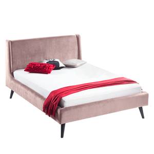 Letto imbottito Limmer Tessuto effetto velluto - Mauve - 160 x 200cm