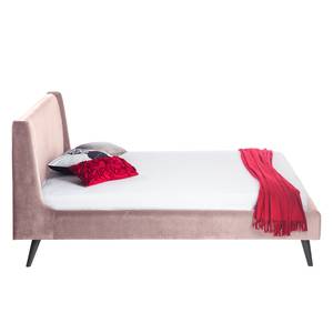 Letto imbottito Limmer Tessuto effetto velluto - Mauve - 160 x 200cm