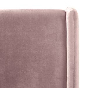 Lit capitonné Limmer Tissu effet velours - Mauve - 160 x 200cm