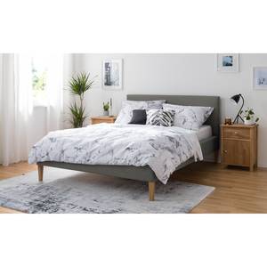 Gestoffeerd bed Nowra Geweven stof - Grijs - 140 x 200cm