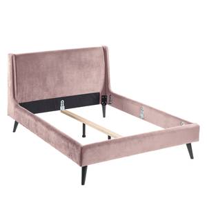 Letto imbottito Limmer Tessuto effetto velluto - Mauve - 140 x 200cm