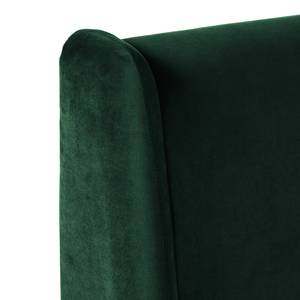 Letto imbottito Limmer Tessuto effetto velluto - Verde palude - 160 x 200cm