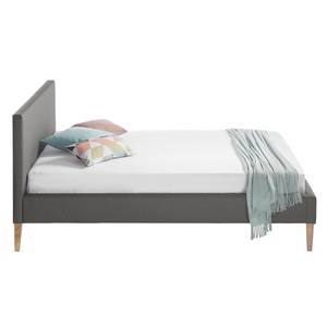 Gestoffeerd bed Nowra Geweven stof - Grijs - 160 x 200cm