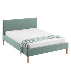 Gestoffeerd bed Nowra Geweven stof - Lichtblauw - 160 x 200cm