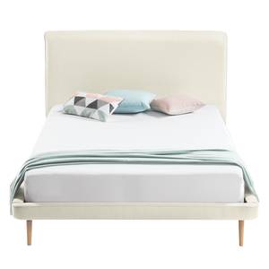 Gestoffeerd bed Eden Hill Geweven stof - Beige - 140 x 200cm