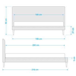 Gestoffeerd bed Eden Hill Geweven stof - Beige - 180 x 200cm