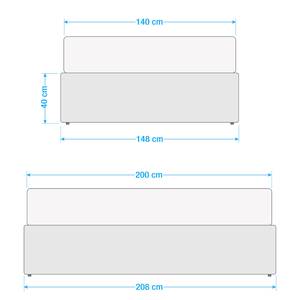 Gestoffeerd bed EL Ancor Geweven stof - Grijs - 140 x 200cm