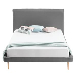 Gestoffeerd bed Eden Hill Geweven stof - Antraciet - 160 x 200cm