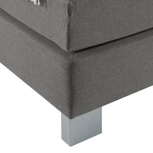 Letto boxspring Royal Night Tessuto - Con topper - Grigio fumo - 140 x 200cm - Senza contenitori